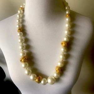 Pearl and gold necklace
